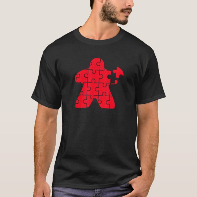 T-shirt Red Meeple Puzzle Board Game  I'm Always Red Meepl (Devant)