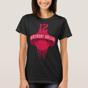 T-shirt Red Missile Flames Basketball 12 Ans Birthda