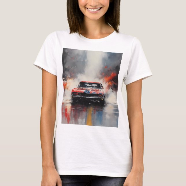 T-shirt Red Muscle Car direction (Devant)