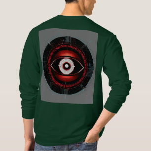 T-shirt Red Neon Tech Eye : Logo Vector minimaliste