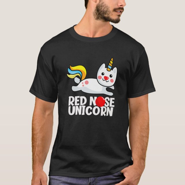 T-shirt Red Nose 2022 Funny Reddish Face Unicorn Cat (Devant)