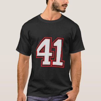 T-shirt Red Number 41 Joueur sportif Jersey Game Gagnante