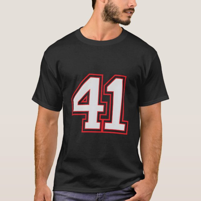 T-shirt Red Number 41 Joueur sportif Jersey Game Gagnante (Devant)