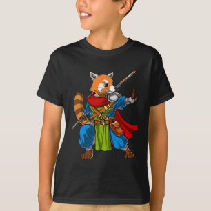 T-shirt Red Panda Bear Ninja Samurai Warrior Funny Kung Fu