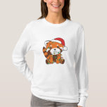 T-shirt Red Panda Christmas Winter Animals Red Pandas<br><div class="desc">Les Panda rouges et les Christmas,  les fairy lights. Funny animals with toxits and snow for the holidays. A sweet Christmas greeting. Red pandas are cute animals and perfect for Christmas.</div>