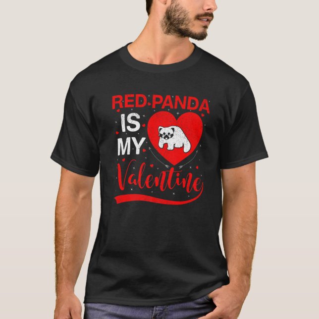 T-shirt Red Panda Est Mon Coeur Valentin Drôle Panda Rouge (Devant)