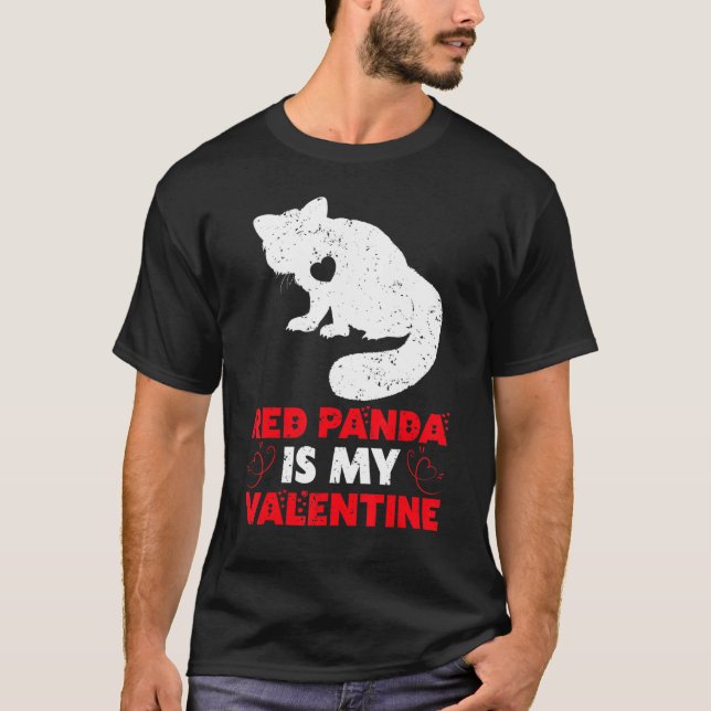 T-shirt Red Panda Est Mon Valentine Funny Red Panda Valent (Devant)