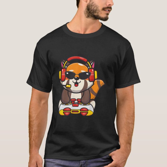 T-shirt Red Panda Gamer Red Pandas Animal (Devant)
