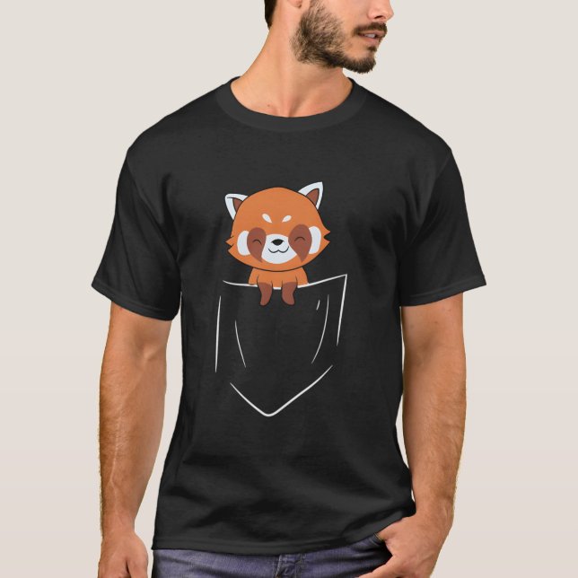 T-shirt Red Panda In Pocket Animal In Pocket (Devant)