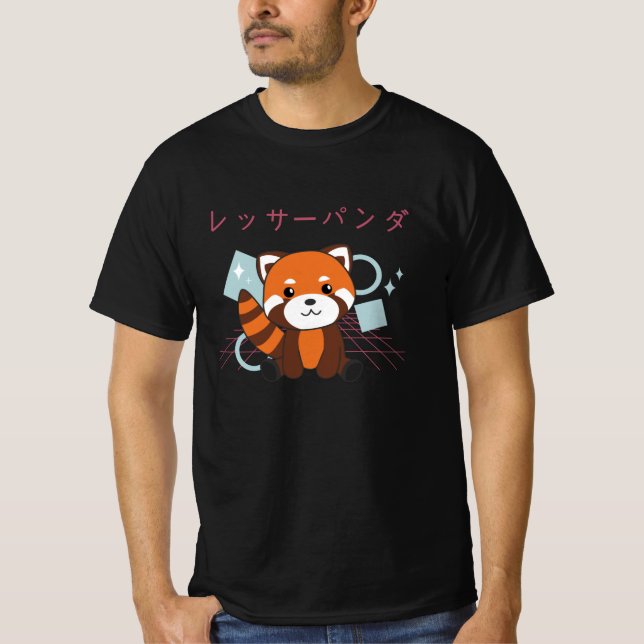 T-shirt Red Panda Japon Retro 90s Kawaii Animaux Anime (Devant)