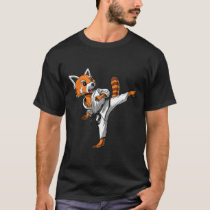 T-shirt Red Panda Karate Ninja Martial Arts Kickboxe Tae