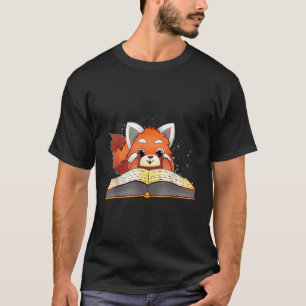 T-shirt Red Panda Lire Un Livre Bookwort Love