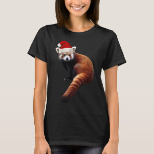 T-shirt Red Panda Père Noël mignonne Casquette de Noël pou