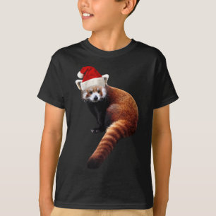 T-shirt Red Panda Père Noël mignonne Casquette de Noël pou