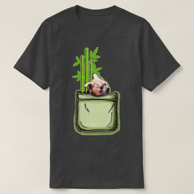 T-shirt Red Panda Pocket Bamboo (Design devant)