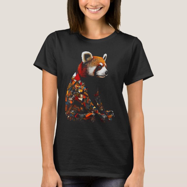 T-shirt Red Panda Polygon  Animal Colourful Red Panda (Devant)