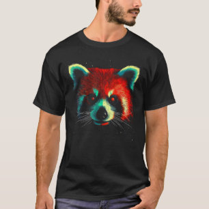 T-shirt Red Panda Portrait Oeuvre d'art Animal Motif Rouge