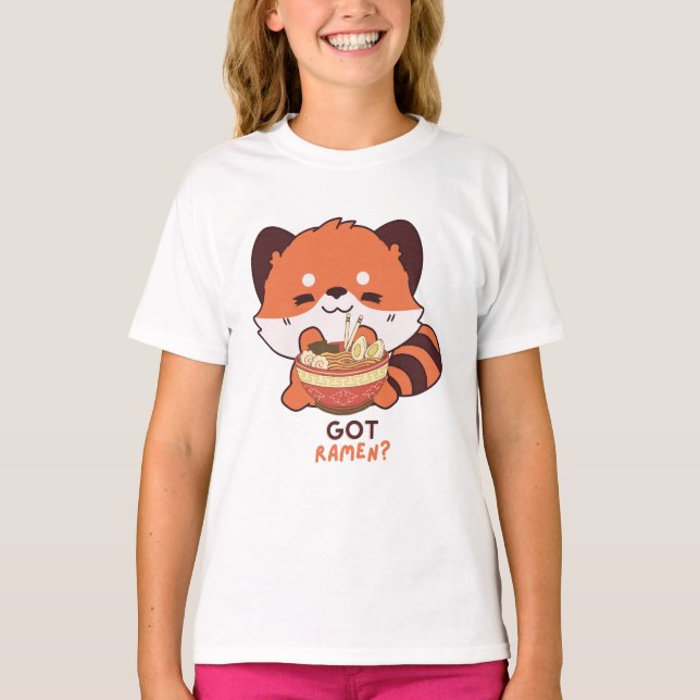 T-shirt Red Panda : Ramen ? (Devant)