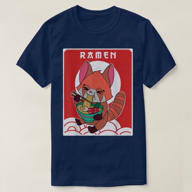 T-shirt Red Panda Ramen Noodle Japan Cuisine japanese Asia (Design devant)