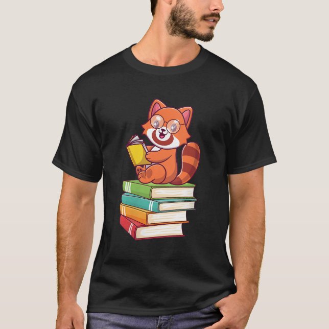 T-shirt Red Panda Reader Red Pandas Book Bookworm (Devant)