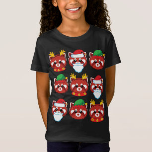 T-Shirt Red Panda Reindeer Elf Santa Claus Costume Joyeux 