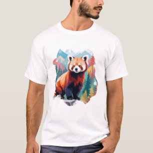T-shirt Red Panda Vector Art Animal Dans La Nature Majestu