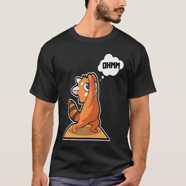 T-shirt Red Panda Yoga Poses Sport Gymnastics Ohm Heartbea (Devant)
