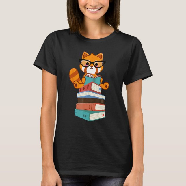 T-shirt Red Pandas Book  Bookworm Cute Red Panda Reader (Devant)