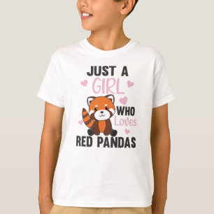 T-shirt Red Pandas Girl Love Red Panda Kawaii Cute Animaux