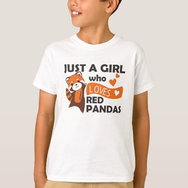 T-shirt Red Pandas Girl Love Red Panda Kawaii Cute Animaux (Devant)