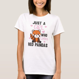 T-shirt Red Pandas Girl Love Red Panda Kawaii Cute Animaux