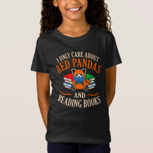 T-Shirt Red Pandas Lecture Livres Jote Animaux de compagni