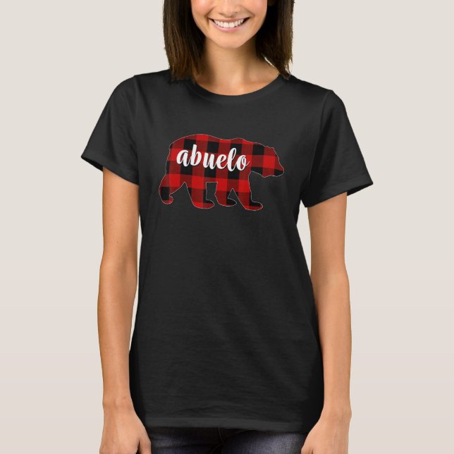 T-shirt Red Plaid Abuelo Bear Matching Family Buffalo Chri (Devant)