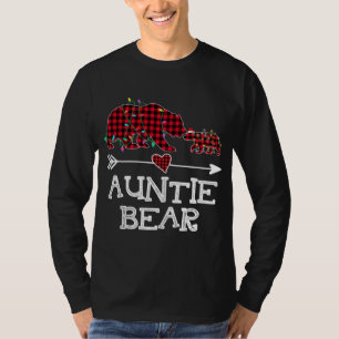 T-shirt Red Plaid Auntie Bear Buffalo Famille Mama Pajama 