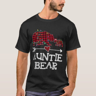 T-shirt Red Plaid Auntie Bear Buffalo Famille Mama Pajama 