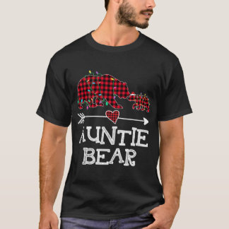 T-shirt Red Plaid Auntie Bear Buffalo Famille Mama Pajama