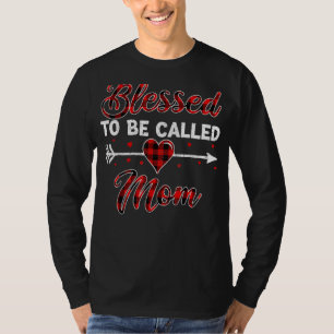 T-shirt Red Plaid Béni D'Être Appelé Maman Tee