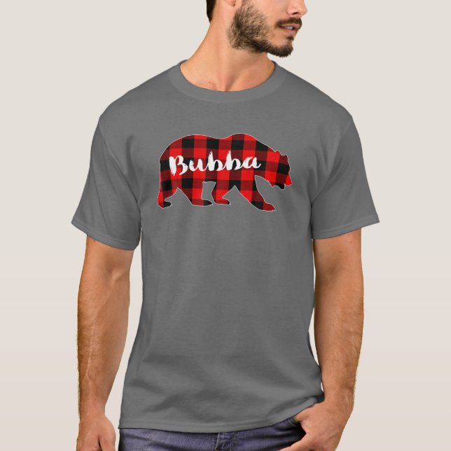 T-shirt Red Plaid Bubba Bear Buffalo Family Pajama Christa (Devant)