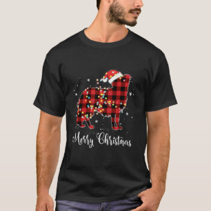 T-shirt Red Plaid Buffalo Bordure Collie Joyeux Noël Pa