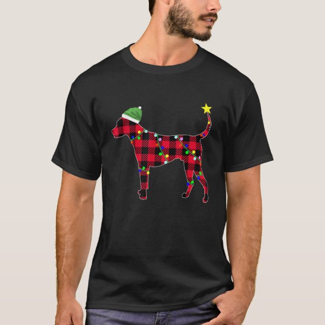 T-shirt Red Plaid Buffalo Dog Pajama Christmas Gift Men Wo (Devant)