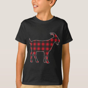 T-shirt Red Plaid Chèvre Joyeux Noël Correspondante Famill