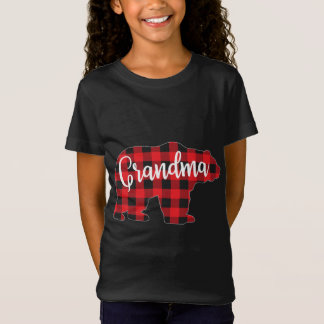 T-Shirt Red Plaid Grand-mère Ours Correspondant Pajama Fam