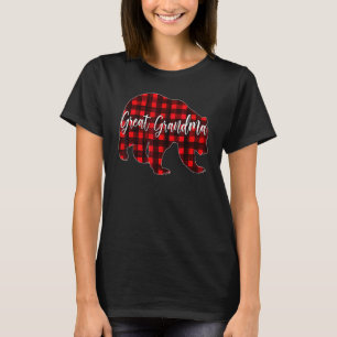 T-shirt Red Plaid Great Grand Grand Bear Matching Famille
