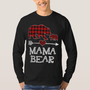 T-shirt Red Plaid Mama Bear One Cube Correspondant Buffalo