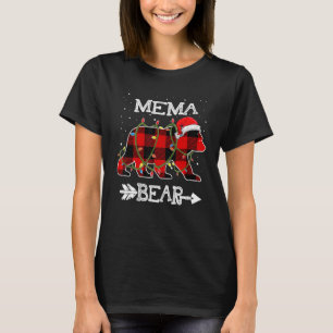 T-shirt Red Plaid Mema Bear Noël Père Noël Family Matchin