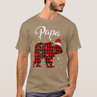 T-shirt Red Plaid Papa Bear Matching Buffalo Pajama Appare