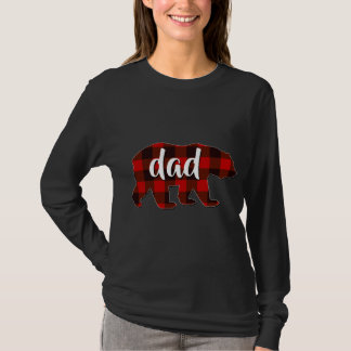 T-shirt Red Plaid Papa Buffalo Correspondant Famille Papa 