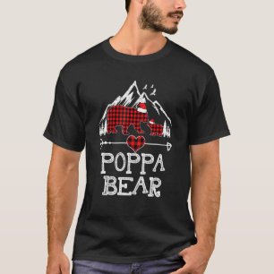 T-shirt Red Plaid Poppa Ours Correspondant Pyjama Famille
