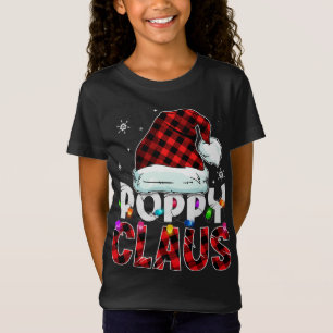 T-Shirt Red Plaid Poppy Claus Correspondant Famille Amusan