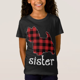T-Shirt Red Plaid Soeur Westie Noël Papa Correspondant Fam